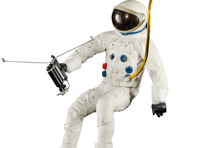 Raumfahrt-Anzug Feischwebender Astronaut im Raumfahrt-Anzug