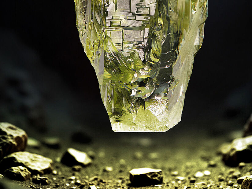 Heliodor (Varietät von Beryll) aus der Ukraine.