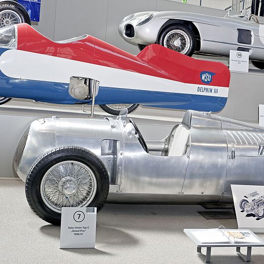 Auto Union Type C in Hall 3 of the Verkehrszentrums