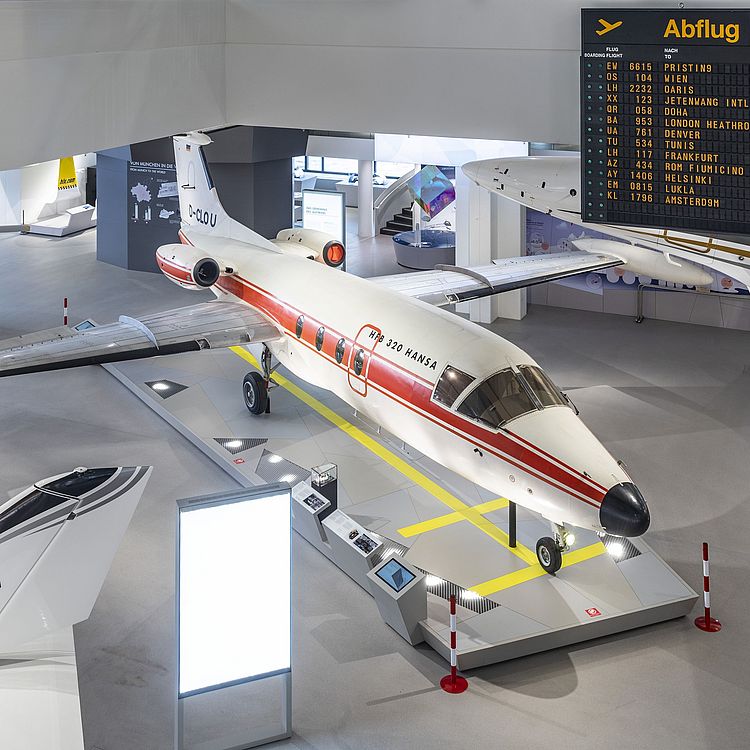 Hansajet in der Ausstellung Moderne Luftfahrt.