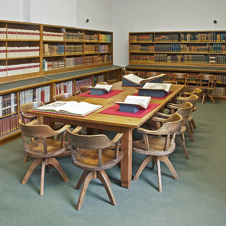 Rara-Lesesaal der Bibliothek.